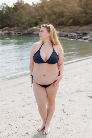 Careless Cuba bikinitopp - Mørkeblå - Brodert