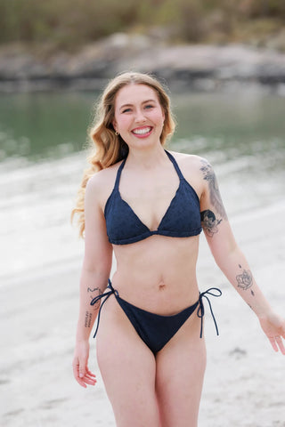 Careless Cuba bikinitopp - Mørkeblå - Brodert