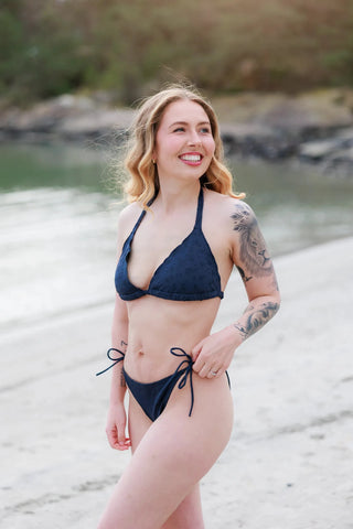 Careless Cuba bikinitopp - Mørkeblå - Brodert