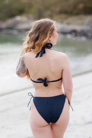 Careless Cuba bikinitopp - Mørkeblå - Brodert