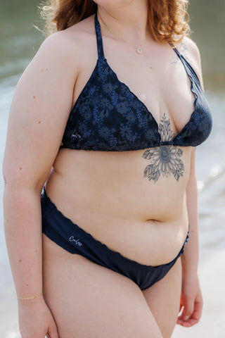 Careless Cuba Ruffles bikinitopp - Mørkeblå - Petal Whisper