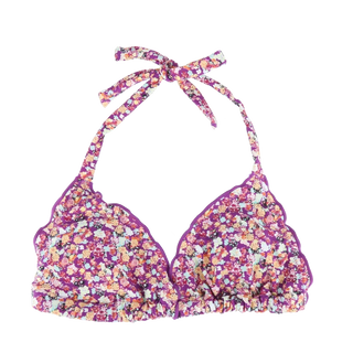 Careless Cuba Ruffles bikinitopp - Mørkelilla - Blossom Symphony