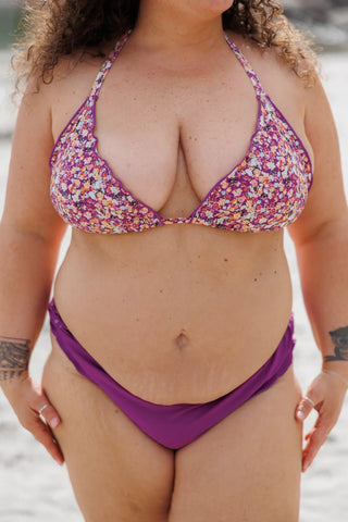 Careless Cuba Ruffles bikinitopp - Mørkelilla - Blossom Symphony