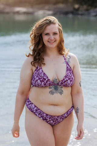 Careless Cuba Ruffles bikinitopp - Mørkelilla - Flower Boom Groups