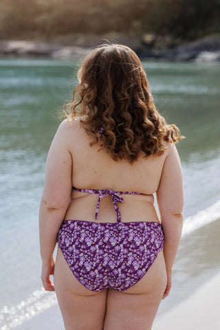 Careless Cuba Ruffles bikinitopp - Mørkelilla - Flower Boom Groups