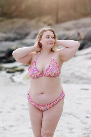 Careless Cuba Ruffles bikinitopp - Mørkerosa - Wildbloom