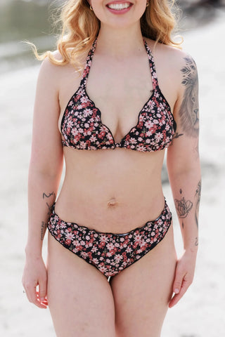 Careless Cuba Ruffles bikinitopp - Svart - Flower Boom
