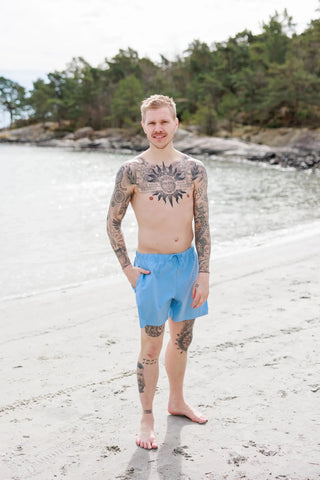 Careless David badeshorts - Lyseblå