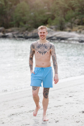 Careless David badeshorts - Lyseblå