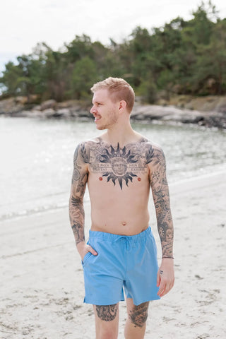 Careless David badeshorts - Lyseblå