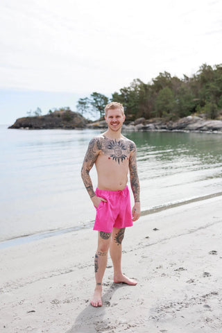Careless David badeshorts - Mørkerosa