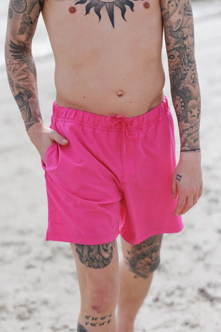 Careless David badeshorts - Mørkerosa