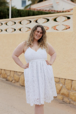 Careless Evelina kjole - Bright White