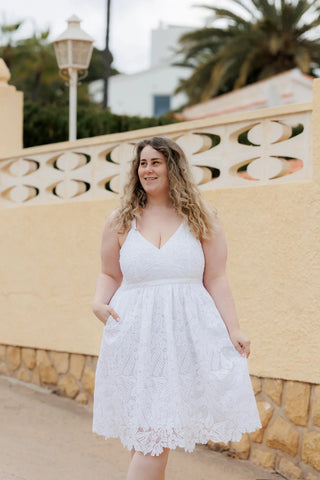 Careless Evelina kjole - Bright White