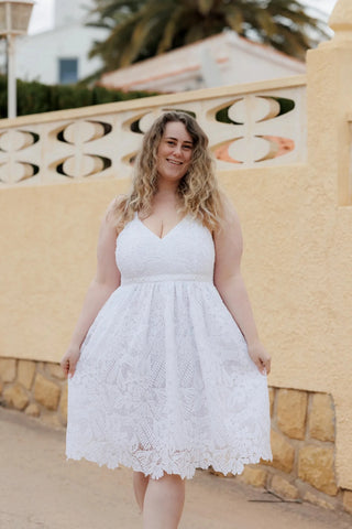 Careless Evelina kjole - Bright White