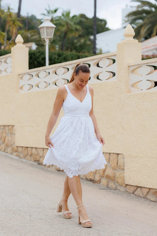 Careless Evelina kjole - Bright White