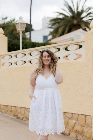 Careless Evelina kjole - Bright White