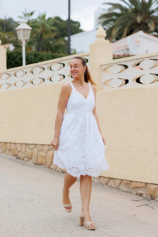 Careless Evelina kjole - Bright White