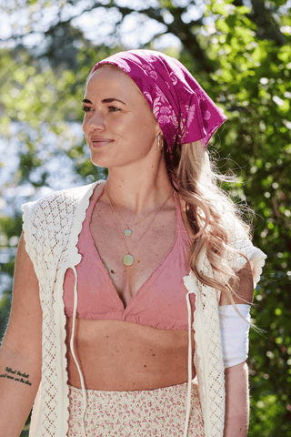 Careless Festsjal Flower sjal - Pink Floral