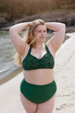 Careless Fiji bikinitopp - Mørkegrønn - Flower Fantasia