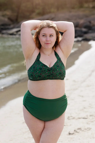 Careless Fiji bikinitopp - Mørkegrønn - Flower Fantasia
