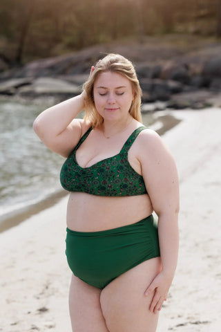 Careless Fiji bikinitopp - Mørkegrønn - Flower Fantasia