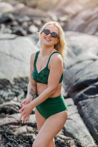 Careless Fiji bikinitopp - Mørkegrønn - Flower Fantasia