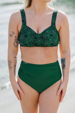 Careless Fiji bikinitopp - Mørkegrønn - Flower Fantasia