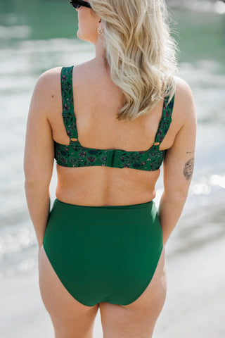 Careless Fiji bikinitopp - Mørkegrønn - Flower Fantasia