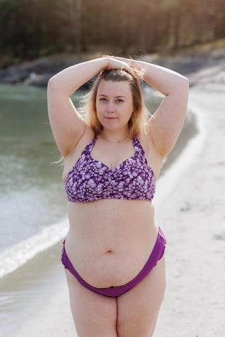 Careless Fiji bikinitopp - Mørkelilla - Flower Boom Groups