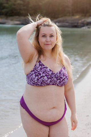 Careless Fiji bikinitopp - Mørkelilla - Flower Boom Groups