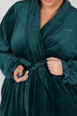 Careless Fluffy Morgenkåpe - Blågrønn
