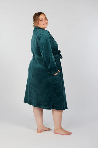 Careless Fluffy Morgenkåpe - Blågrønn