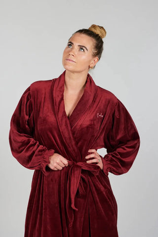 Careless Fluffy Morgenkåpe - Burgunder