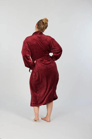 Careless Fluffy Morgenkåpe - Burgunder