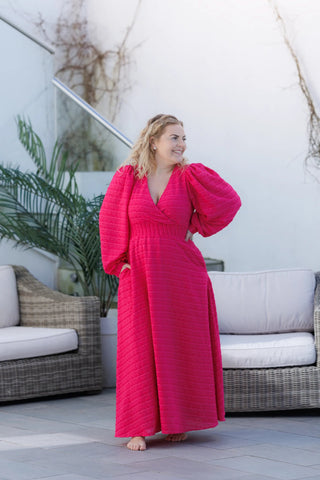 Careless Kjole Belle Dots Maxikjole - Pink Peacock