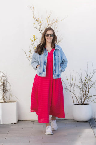 Careless Kjole Belle Dots Maxikjole - Pink Peacock