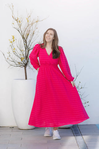 Careless Kjole Belle Dots Maxikjole - Pink Peacock