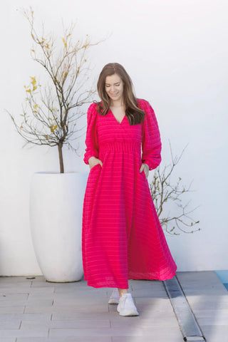 Careless Kjole Belle Dots Maxikjole - Pink Peacock