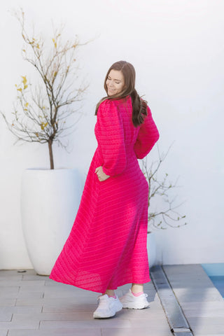 Careless Kjole Belle Dots Maxikjole - Pink Peacock