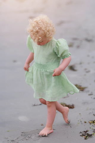 Careless Kjole Belle Flower Barnekjole - Smoke Green