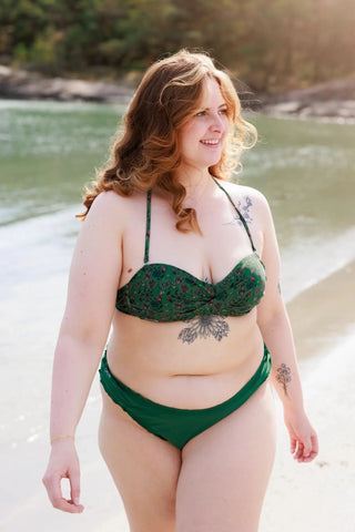 Careless Kypros bikinitopp -  Mørkegrønn - Flower Fantasia