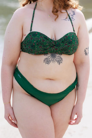 Careless Kypros bikinitopp -  Mørkegrønn - Flower Fantasia