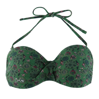 Careless Kypros bikinitopp -  Mørkegrønn - Flower Fantasia