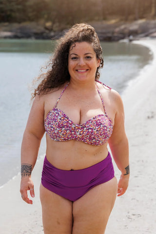 Careless Kypros bikinitopp - Mørkelilla - Blossom Symphony