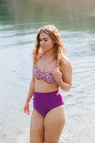 Careless Kypros bikinitopp - Mørkelilla - Blossom Symphony