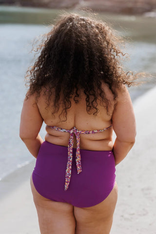 Careless Kypros bikinitopp - Mørkelilla - Blossom Symphony