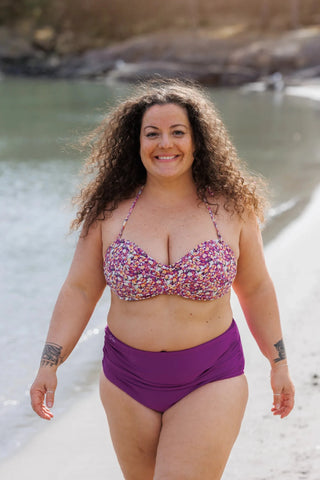 Careless Kypros bikinitopp - Mørkelilla - Blossom Symphony