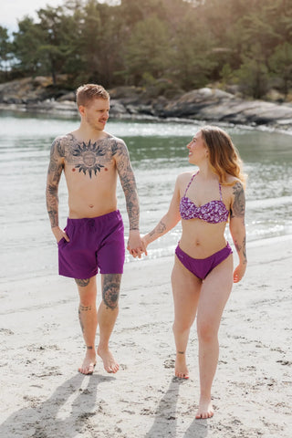 Careless Kypros bikinitopp - Mørkelilla - Flower Boom Groups