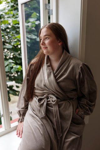 Careless Morgenkåpe Fluffy Morgenkåpe - Beige